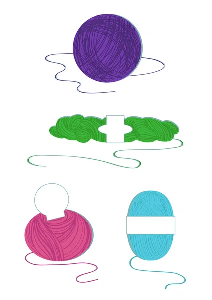 Yarn balls — Stock Vector