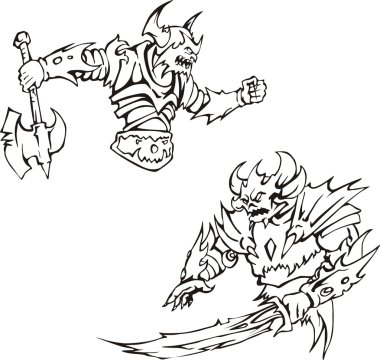 Armed monsters clipart