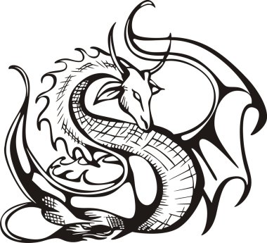 Raising dragon clipart