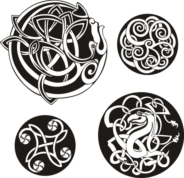 Round Celtic Knots — Stock Vector