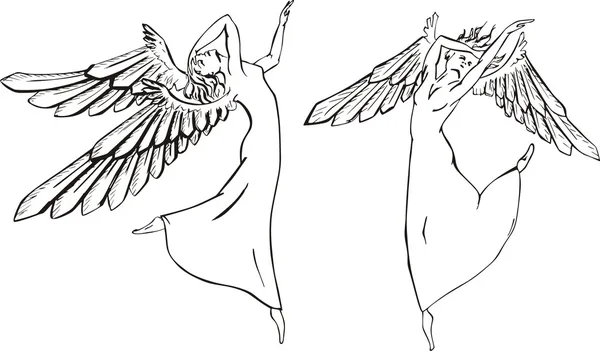 Tanzende Engel — Stockvektor