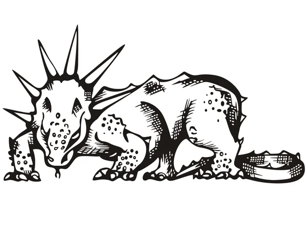 Динозавр с роговой гривой — стоковый вектор