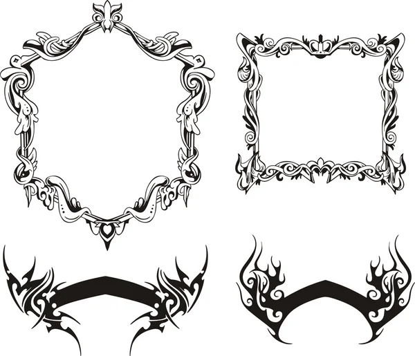 Decorative frames and ribbons — Stock Vector