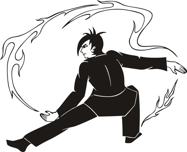 Guy jongle avec le feu — Image vectorielle
