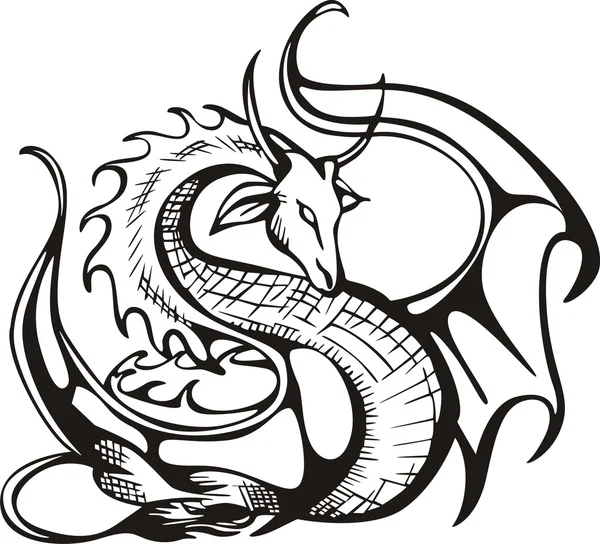 Dragon yetiştirmek — Stok Vektör