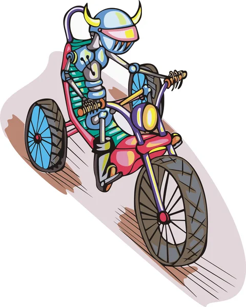 Robô na bicicleta — Vetor de Stock