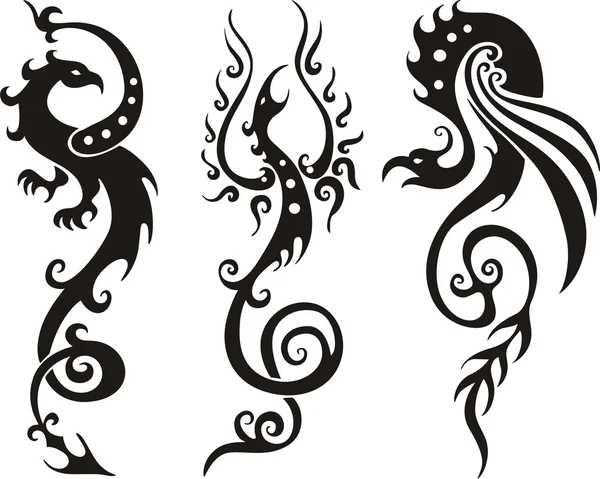 Stylized Dragons — Stock Vector