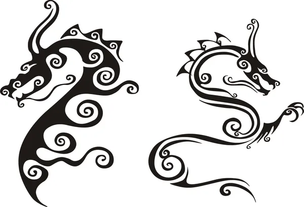 Stylized Dragons — Stock Vector
