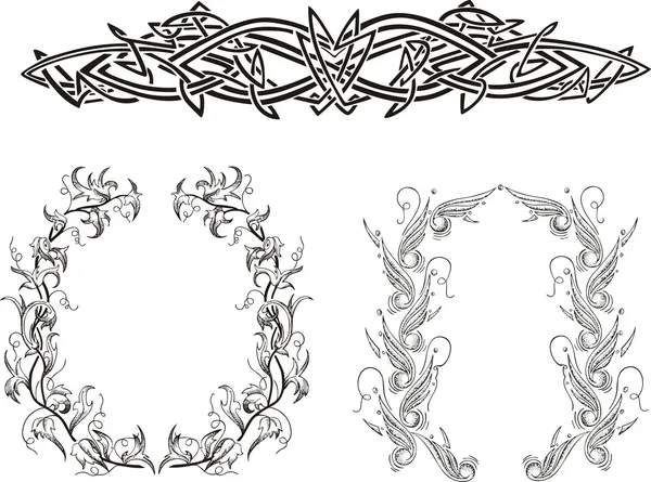 Deux couronnes et une vignette — Image vectorielle
