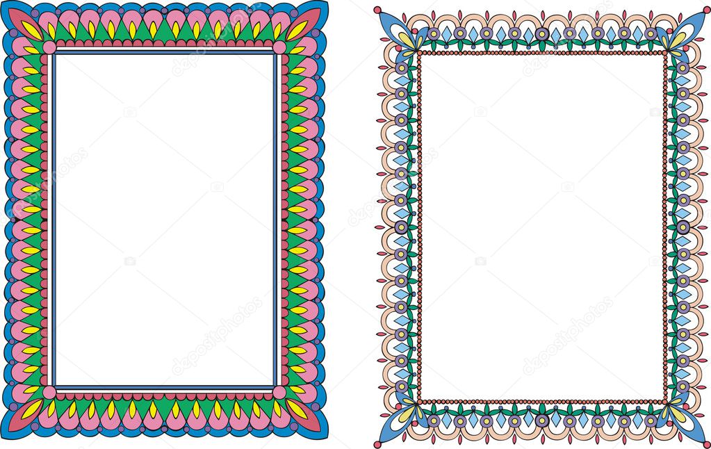 Two colorful frames