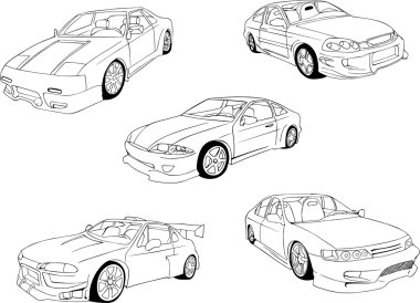 Set of noname cars clipart