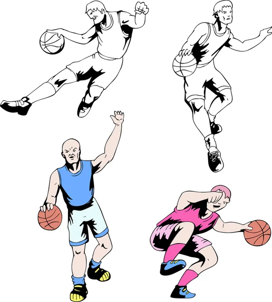 Basketball players — Stock Vector