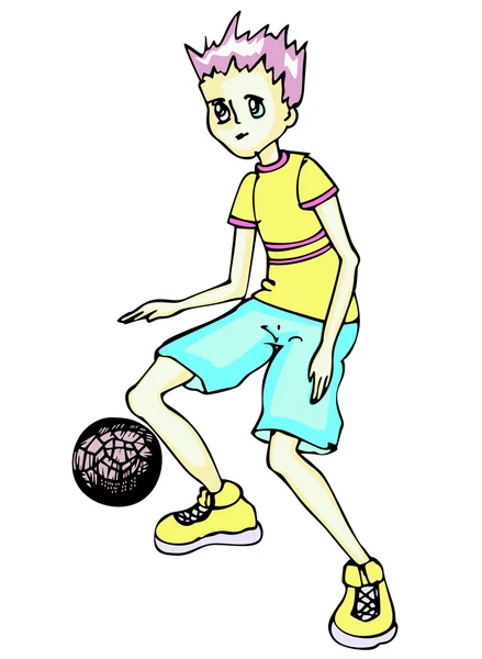 男孩打球 — 图库矢量图片