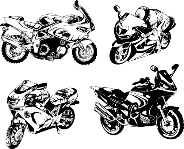 Conjunto de motocicletas — Vetor de Stock