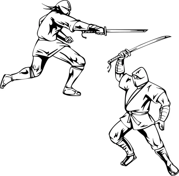 Dos ninjas — Archivo Imágenes Vectoriales