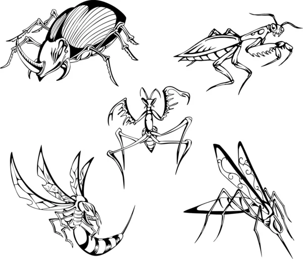 危険な昆虫 — ストックベクタ
