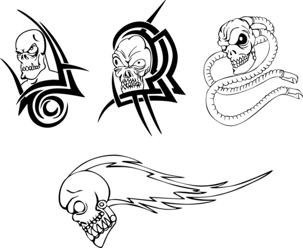 Tatuajes de cráneo — Archivo Imágenes Vectoriales