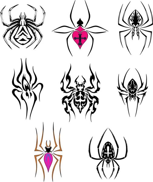 Stilisierte Spinnen — Stockvektor