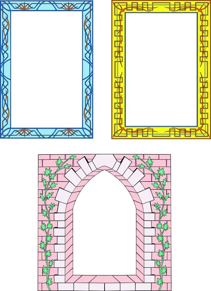 Drei dekorative Rahmen — Stockvektor