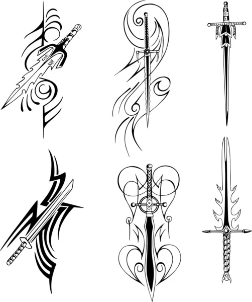 Diseños tribales de cuchillas — Archivo Imágenes Vectoriales