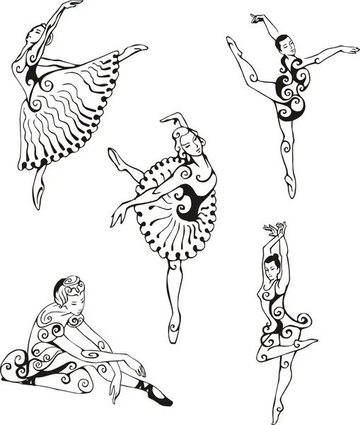 Ballerines dansantes — Image vectorielle