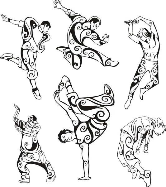 Chicos bailando — Archivo Imágenes Vectoriales