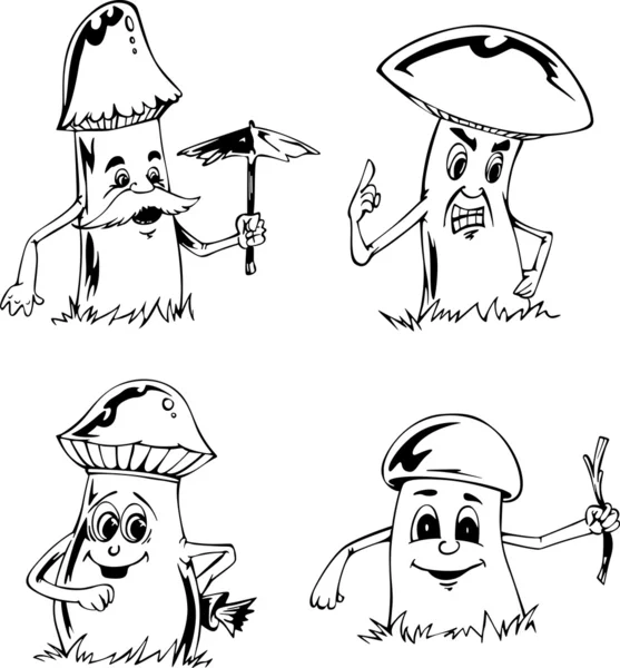 stock vector Mushroom cartoons