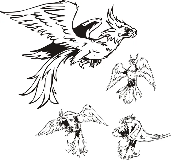 Хижий Птах татуювання — стоковий вектор