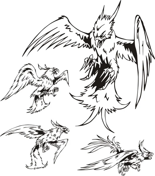 Хижий Птах татуювання — стоковий вектор
