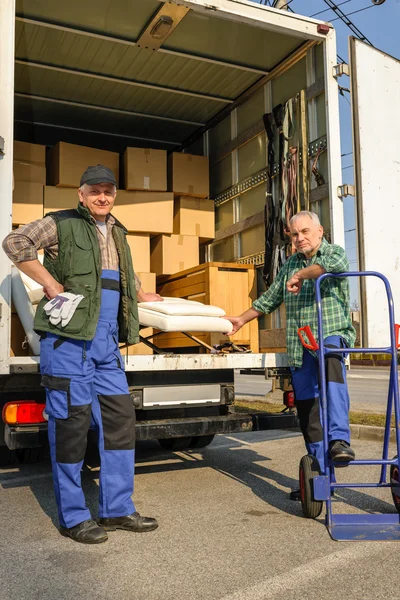 Two mover load van with furniture boxes — Stock Photo, Image