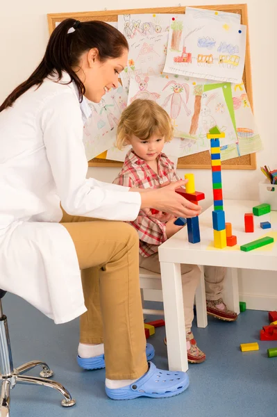 stock image Visit at pediatrician child girl playing