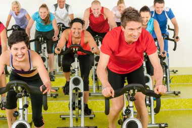 Spinning class sport exercise at gym