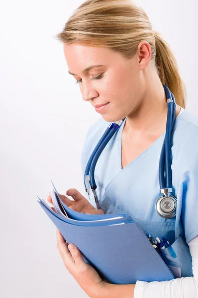 Medical person: Nurse or young doctor female Stock Photo