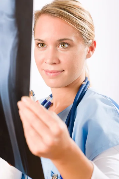 Medical person: Nurse or young doctor female Stock Photo
