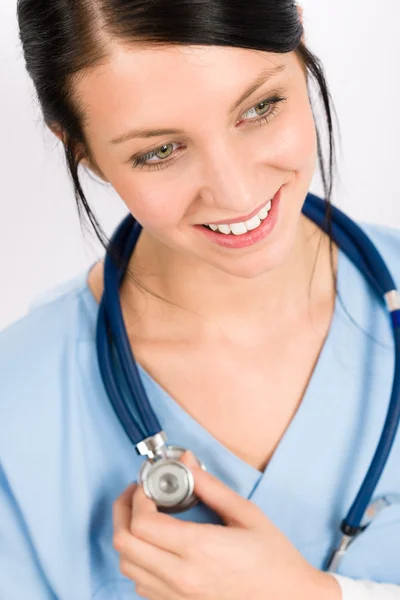 Woman doctor young medical nurse smiling Stock Image