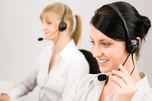 Customer service woman call center phone headset Stock Image
