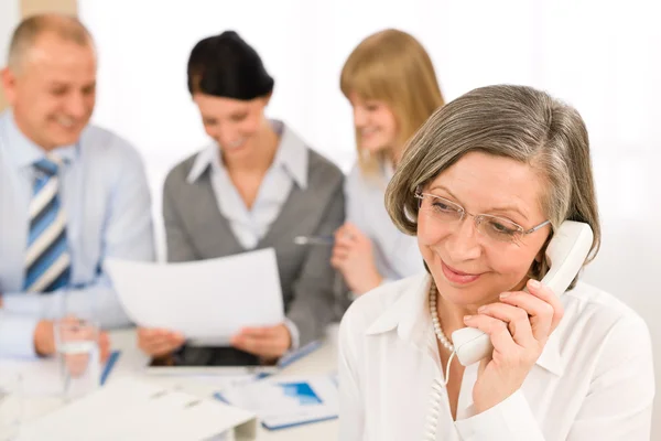 Business team meeting executive senior woman — Stock Photo, Image