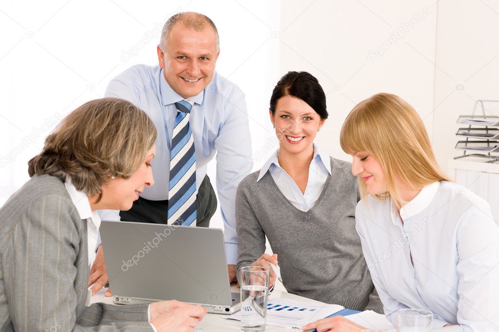 Business team meeting around table
