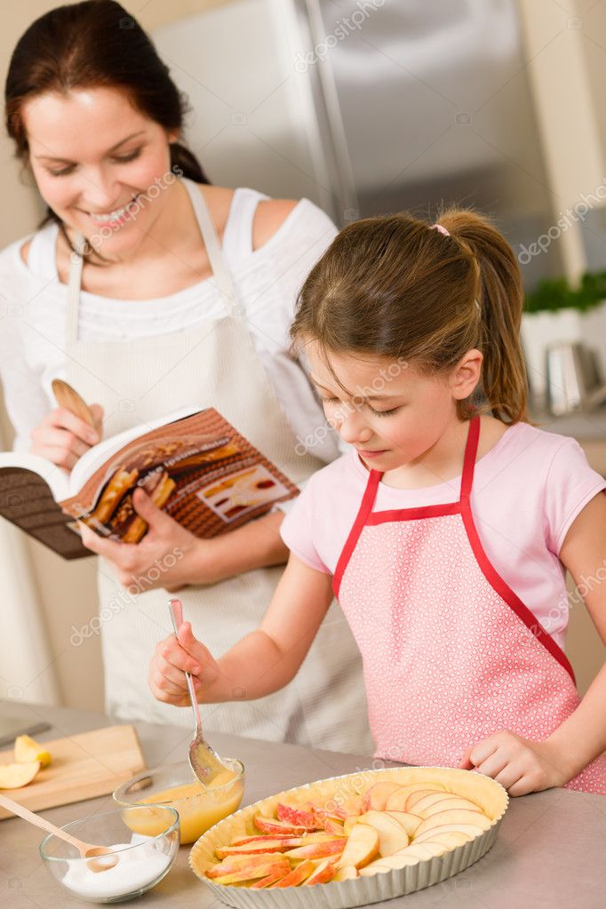 Mommys pie. Мама с дочкой готовят. Мама с дочкой на кухне с пирогами. Печем с мамой. Дети пекут торт.