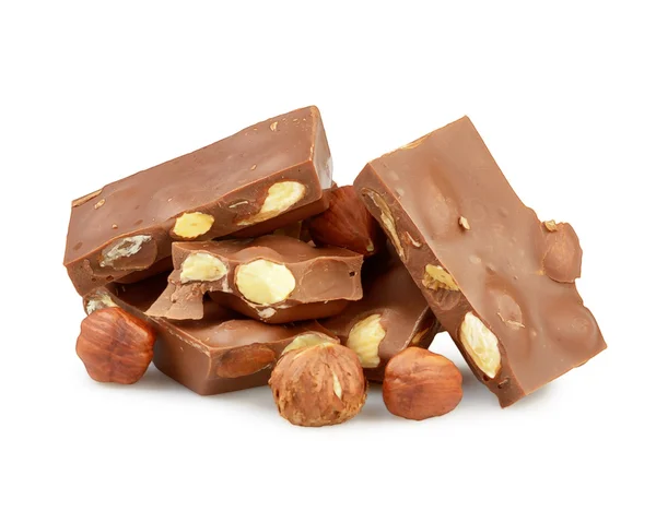 stock image Chocolate with nuts isolated