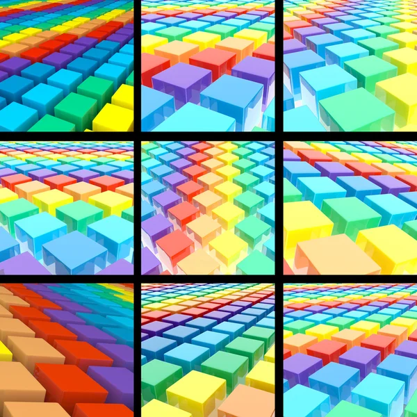 3D färgglada rainbow textur set — Stockfoto