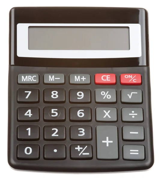 Calculadora preta isolada — Fotografia de Stock
