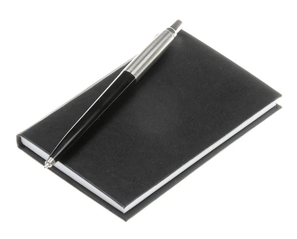 Anteckningsbok och penna isolerade — Stockfoto