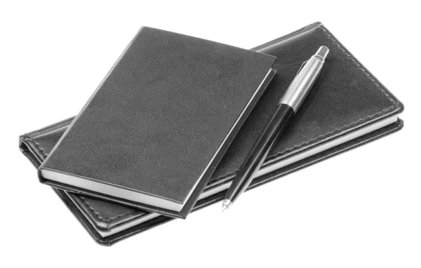 Σημειωματάριο και στυλό, απομονωμένη — Φωτογραφία Αρχείου