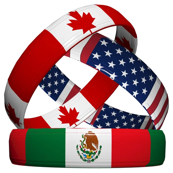 NAFTA - USA, Canada, Mexico — Stock Photo, Image