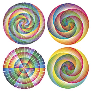 Set of artistic designed rosettes clipart