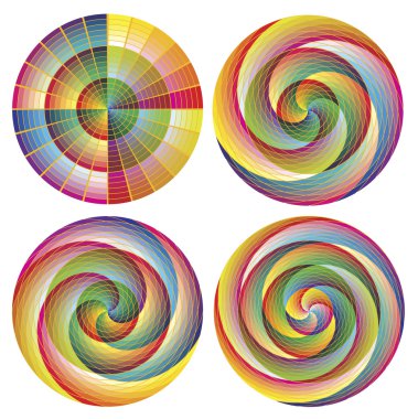 Set of artistic designed rosettes clipart