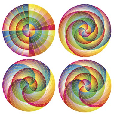 Set of artistic designed rosettes clipart