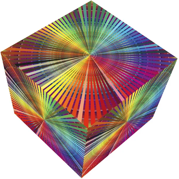 3D-kub i regnbågens färger — Stockfoto