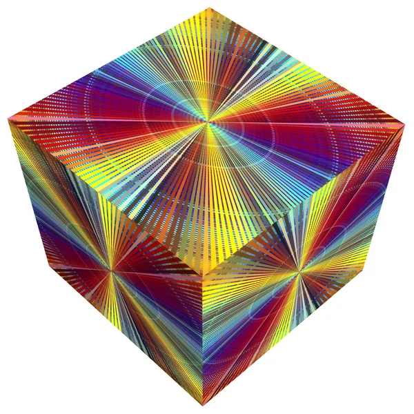 3D-kubus in regenboogkleuren — Stockfoto